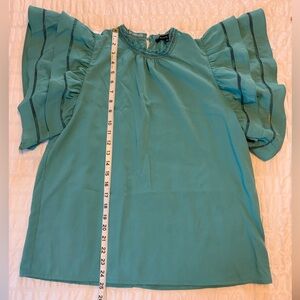 Women's Blouse with Tiered Ruffle Sleeves